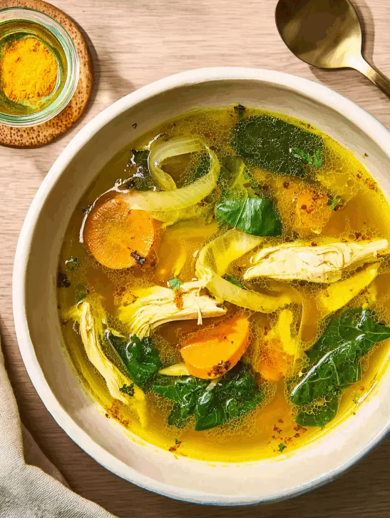 High Protein Zitronen-Kurkuma-Hähnchensuppe - Immunbooster & Gesund