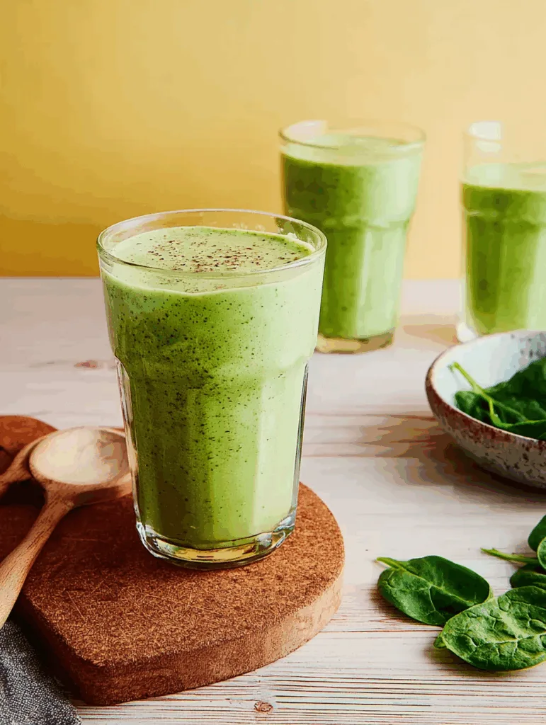 Spinat-Erdnussbutter-Bananen-Smoothie - High Protein Frühstück