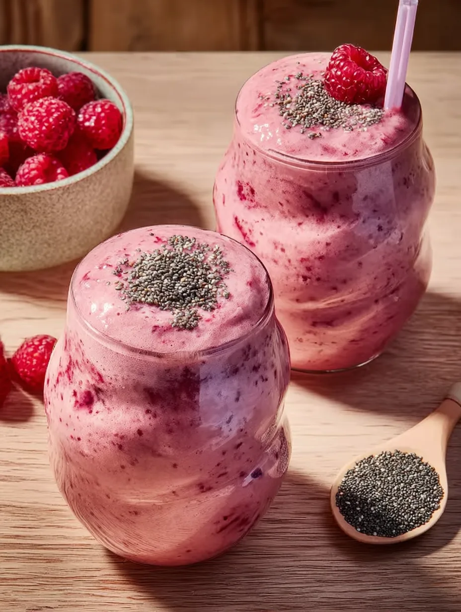 Himbeer-Pfirsich-Chia-Smoothie – Gesund & Proteinreich