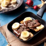 Süßes Raclette Pfännchen mit Banane und Schokolade