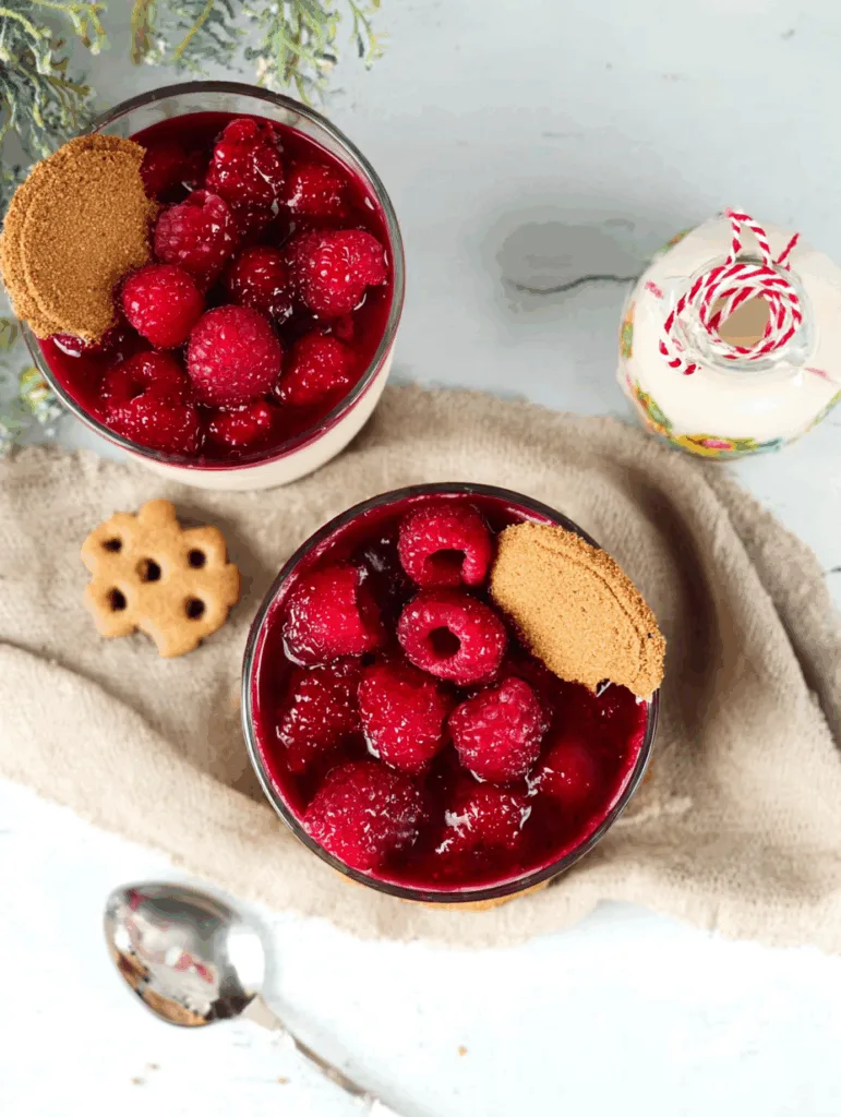 Himbeer-Spekulatius-Dessert im Glas