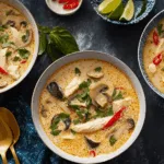 Scharfe Kokos-Hähnchen-Pilz-Suppe – High Protein & Aromatisch