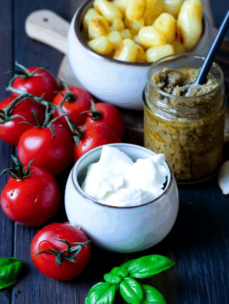 Gnocchi-Raclette mit grünem Pesto & Mozzarella