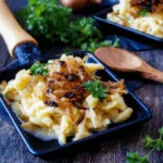 Raclette-Pfännchen mit Käsespätzle & Röstzwiebeln