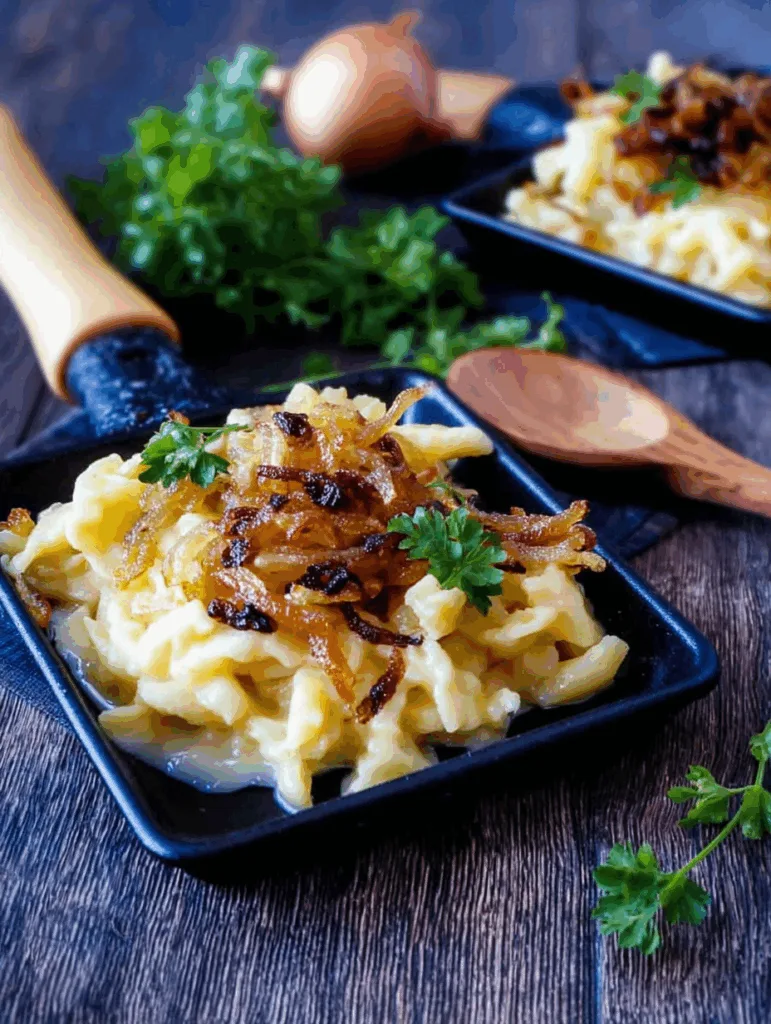 Raclette-Pfännchen mit Käsespätzle & Röstzwiebeln
