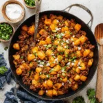 Kartoffelpfanne mit Hackfleisch und Zwiebeln