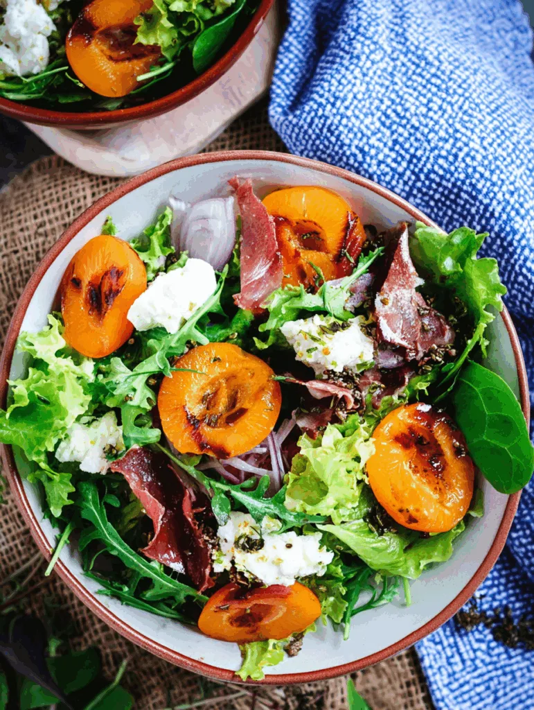 Salat mit gegrillten Aprikosen