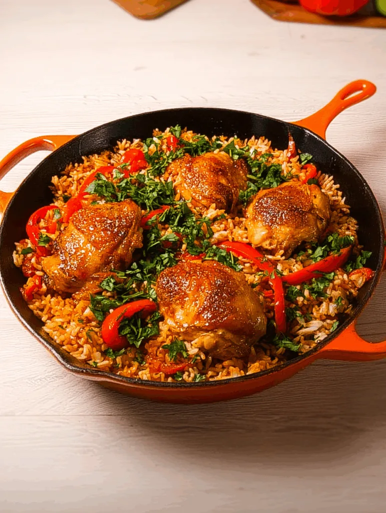Paprika-Hähnchen-Pfanne mit Reis
