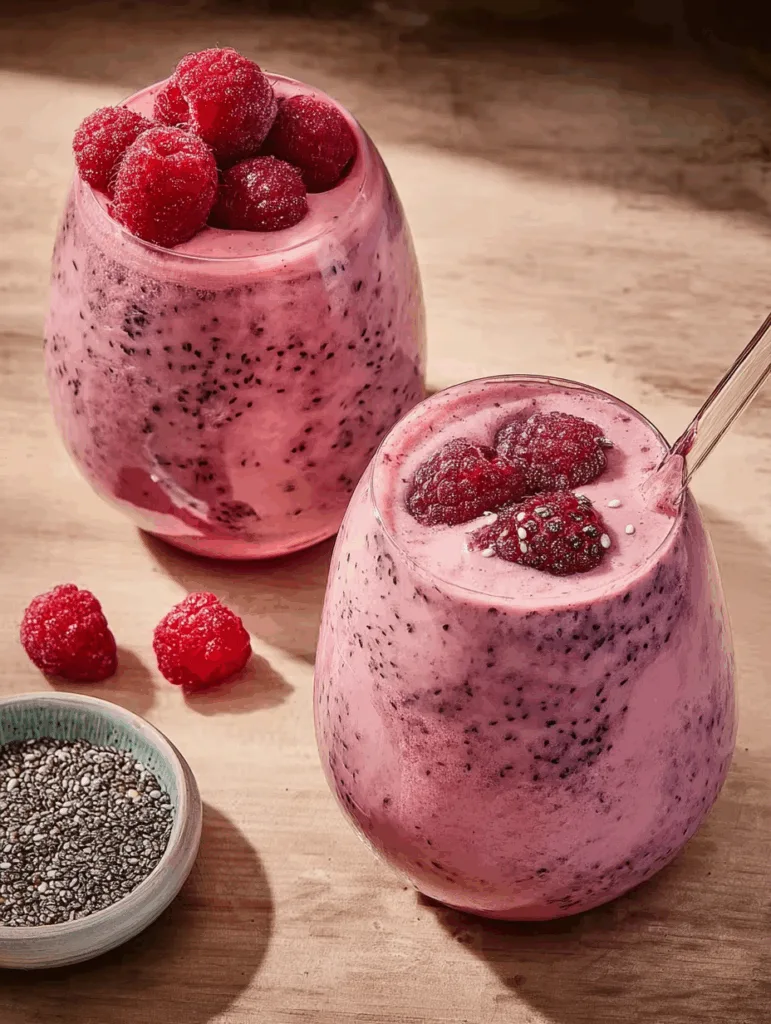 Himbeer-Pfirsich-Chia-Smoothie