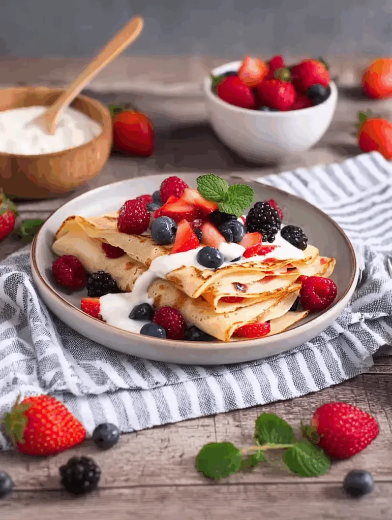 Proteinreiche Pancakes mit Quark & Beeren
