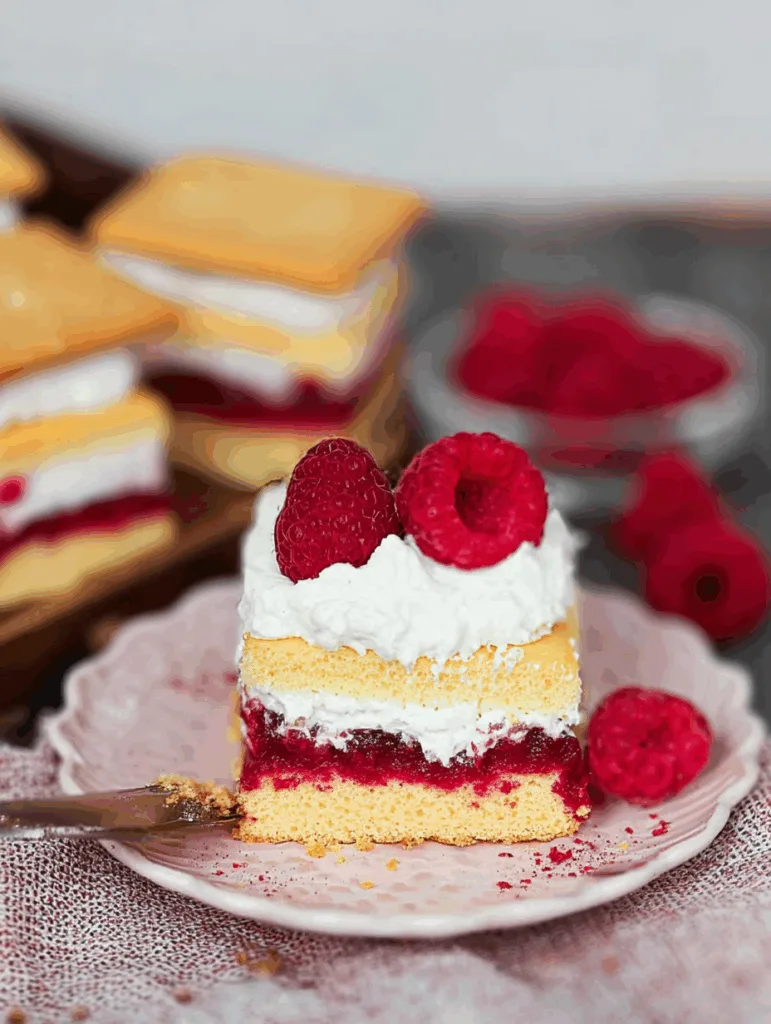 Butterkekskuchen mit Himbeeren
