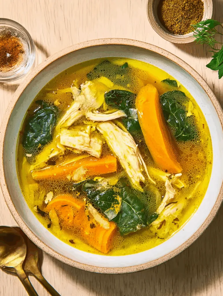 High Protein Zitronen-Kurkuma-Hähnchensuppe - Immunbooster & Gesund