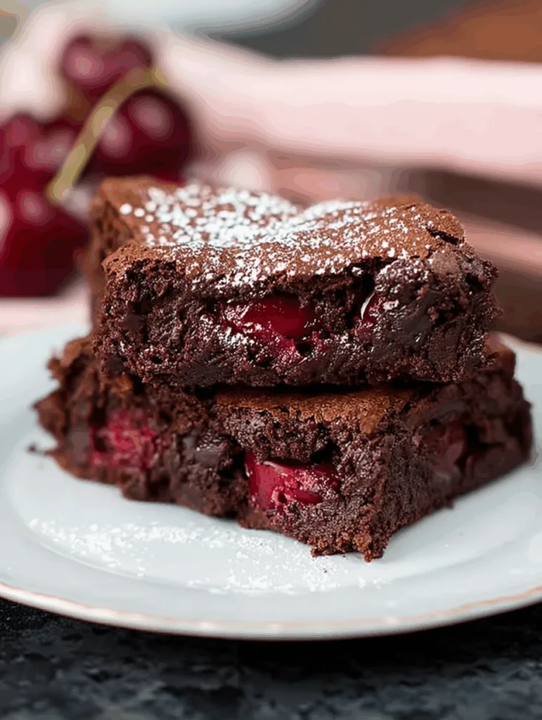 Schokoladen-Blechkuchen mit Kirschen