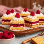 Butterkekskuchen mit Himbeeren