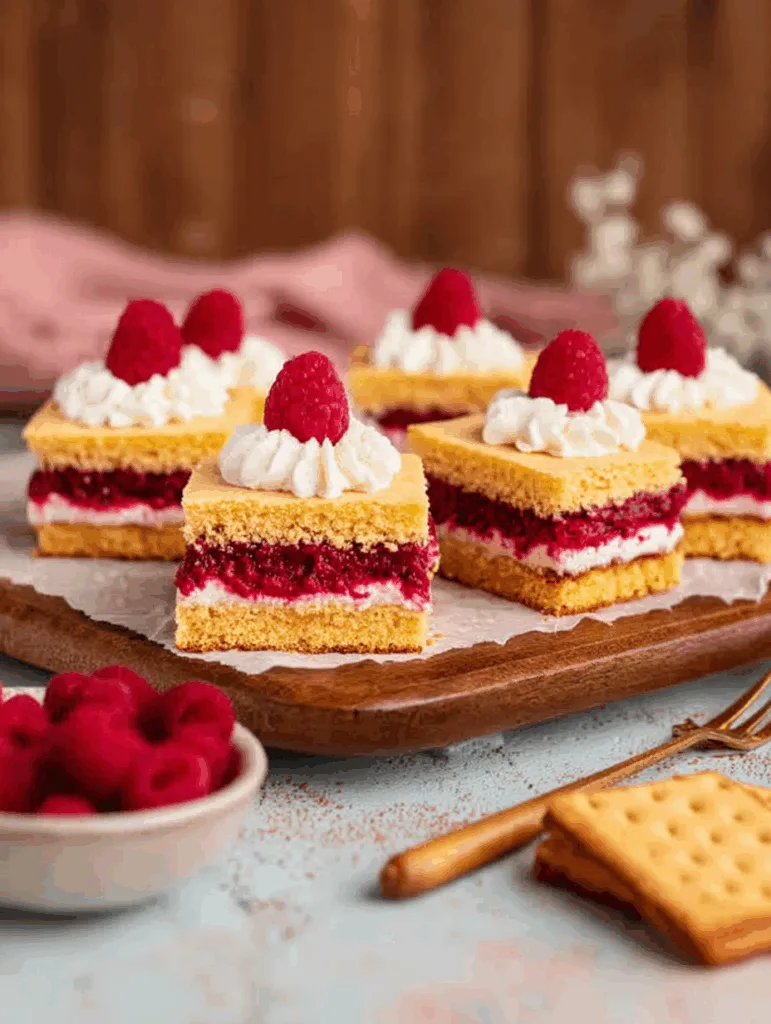 Butterkekskuchen mit Himbeeren