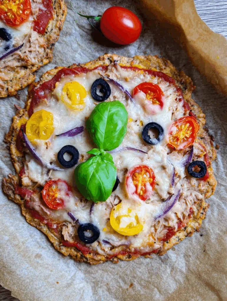 Pizza mit Thunfisch als Boden