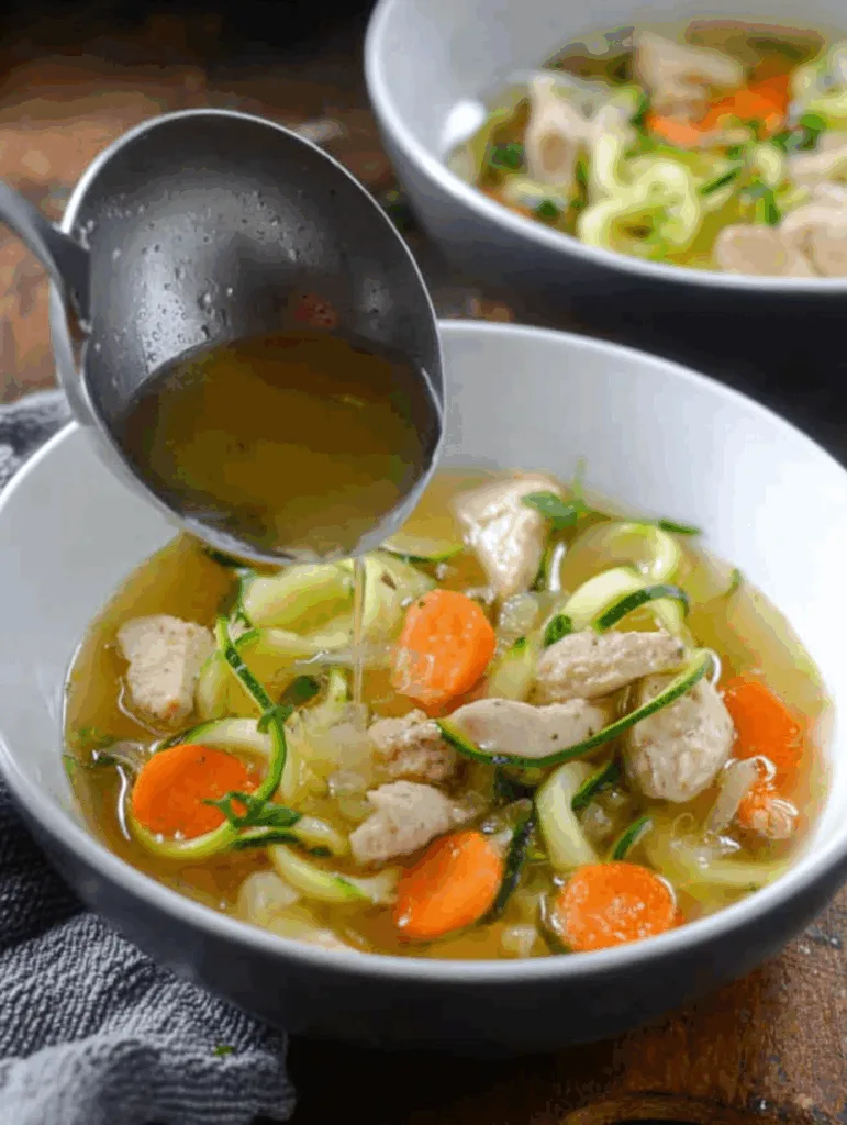 Low-Carb Zucchini-Nudel-Hühnersuppe