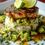 Honig-Limetten-Hähnchen mit Avocado-Reis