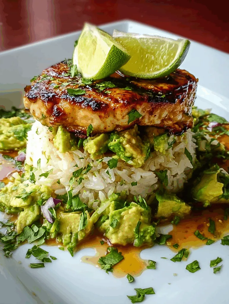 Honig-Limetten-Hähnchen mit Avocado-Reis