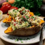 Gebackene Süßkartoffeln mit Avocado-Creme