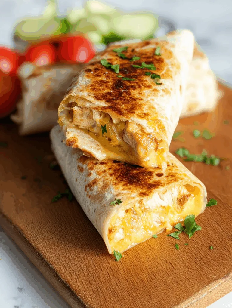 Käse-Knoblauch-Hähnchen-Wraps