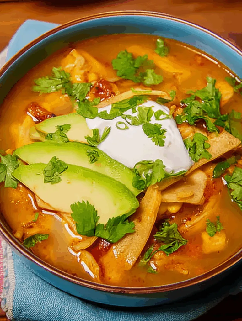 Slow-Cooker Hähnchen-Tortilla-Suppe
