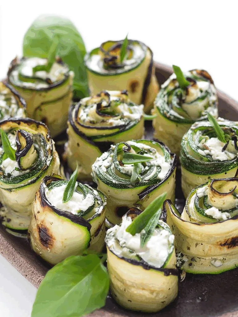 Zucchini-Röllchen mit Frischkäse