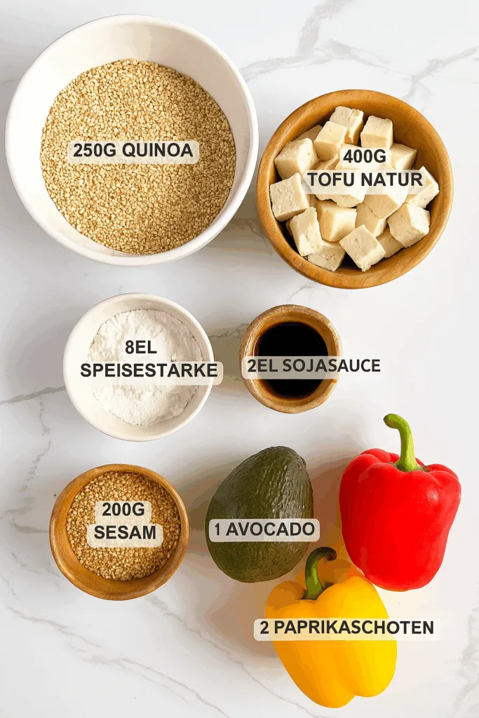 Quinoa-Bowl mit Sesam-Tofu