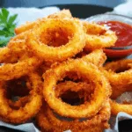 Krosse Zwiebelringe aus der Heißluftfritteuse