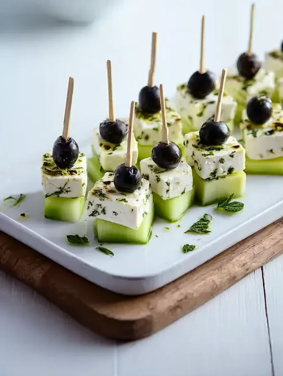 Feta Spieße mit Gurke Rezept