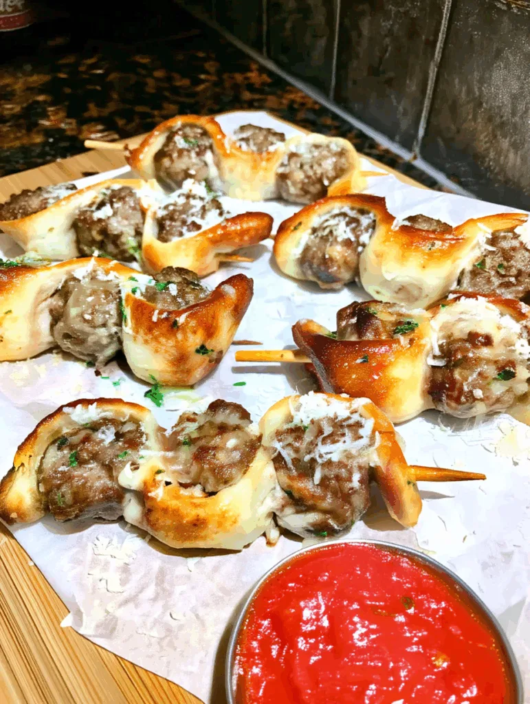 Mini-Frikadellen auf Holzspießen