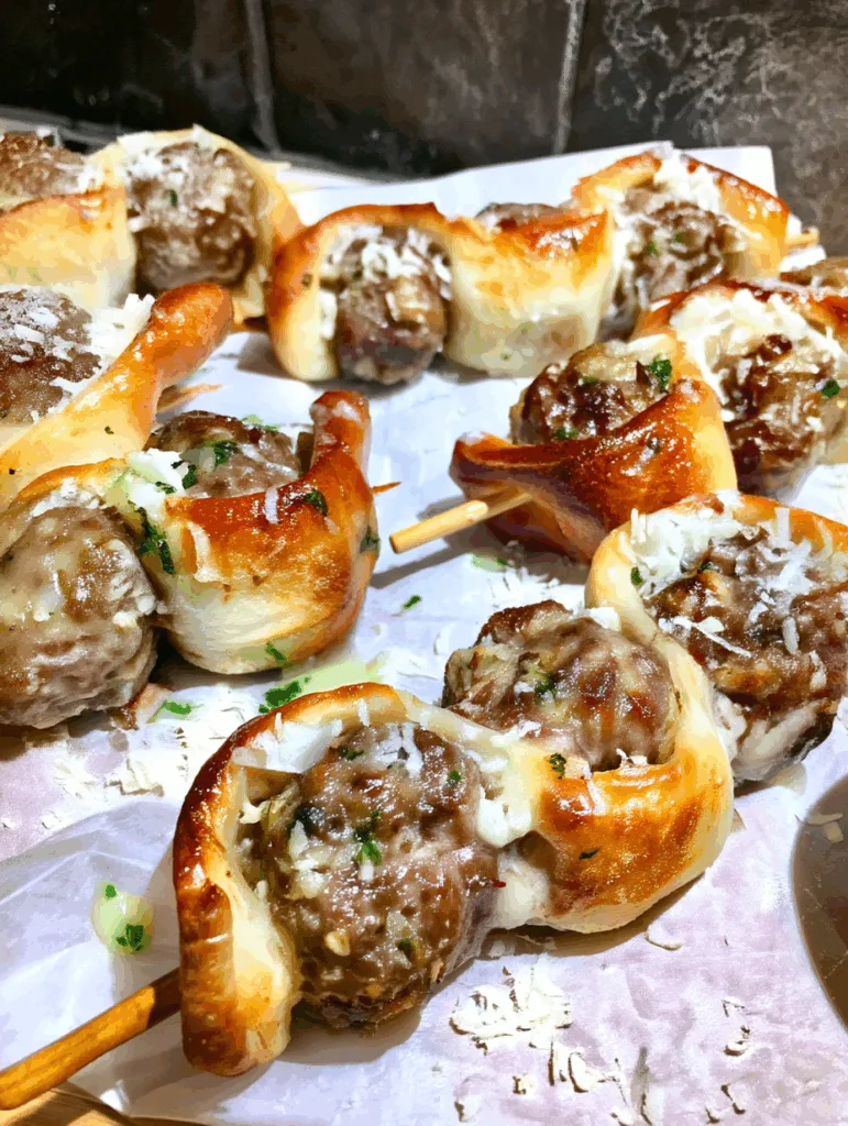 Mini-Frikadellen auf Holzspießen