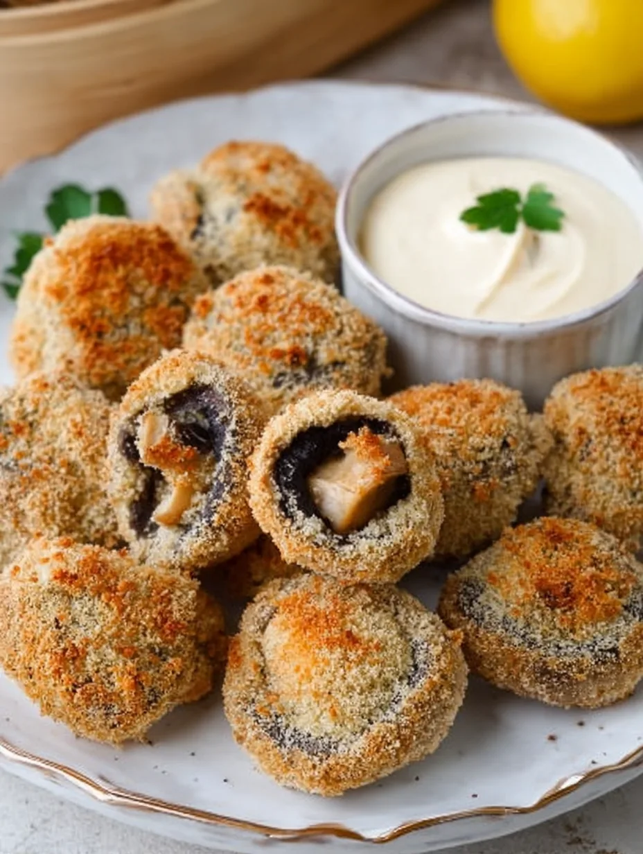 Panierte Champignons aus der Airfryer
