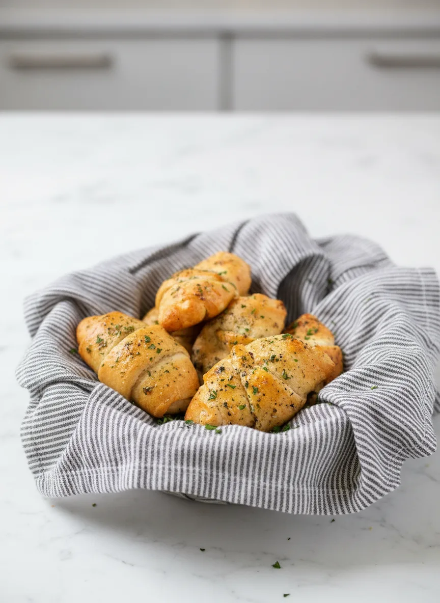 Käsige Knoblauch Hörnche