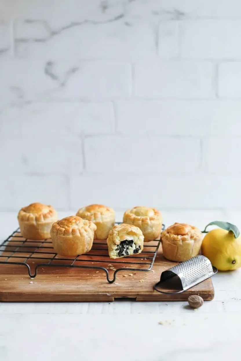 Blätterteig-Vorspeisen mit Spinat und Feta