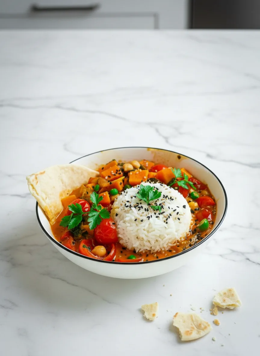 Vegetarisches Süßkartoffel-Kichererbsen-Curry