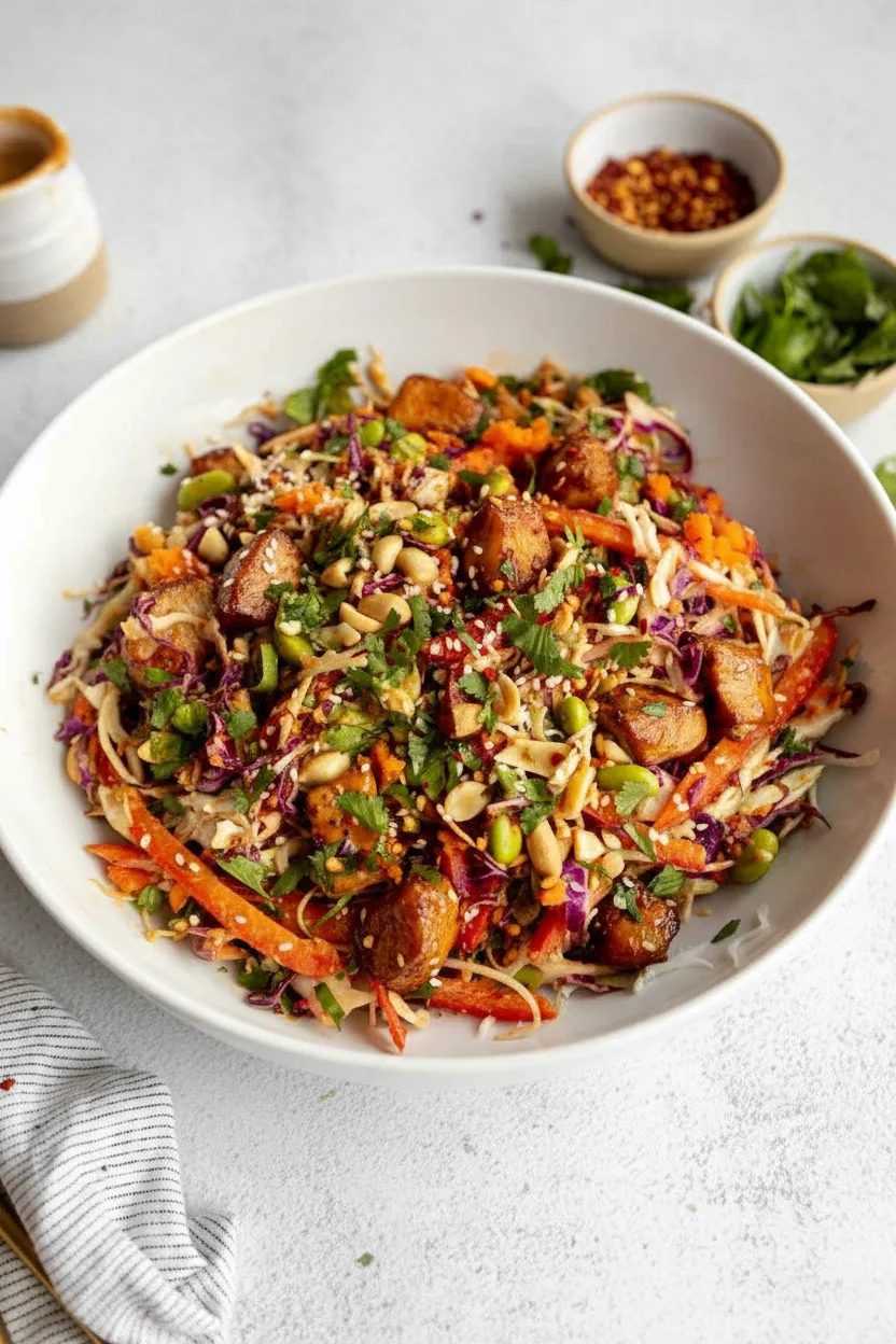 Asiatischer knuspriger Hähnchensalat