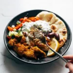 Blech Hähnchen Pitas mit Tzatziki