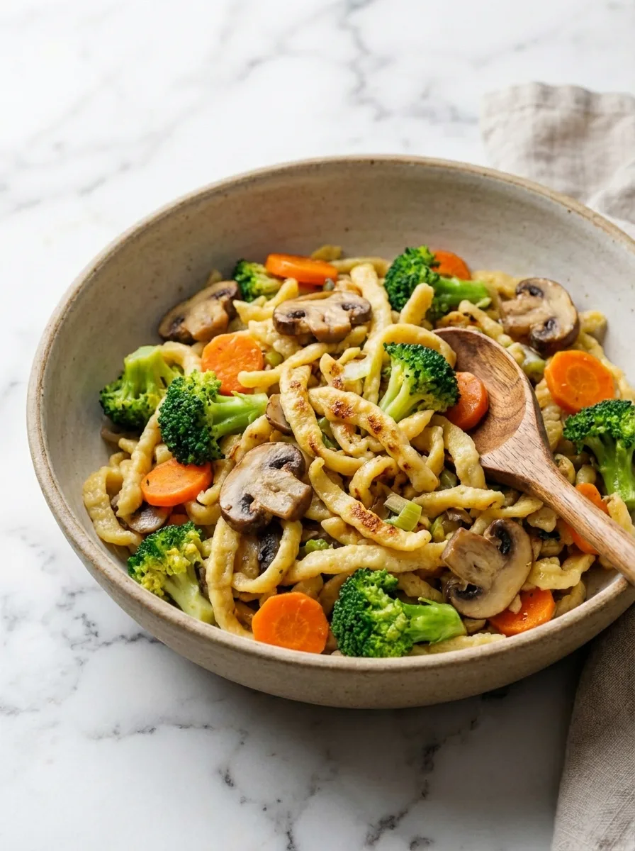 cozy Vegetarische Spätzlepfanne Mit Buntem Gemüse