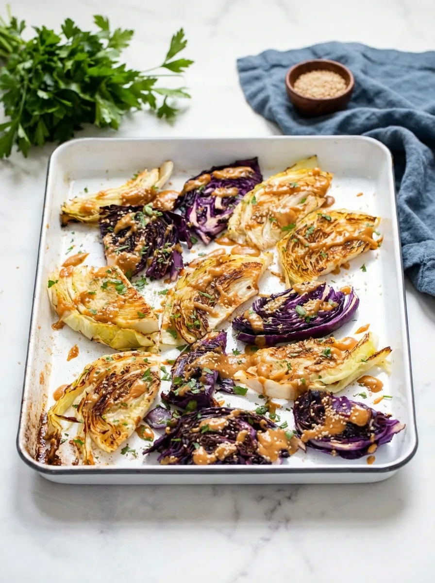 Überbackener Spitzkohl mit cremiger Sauce