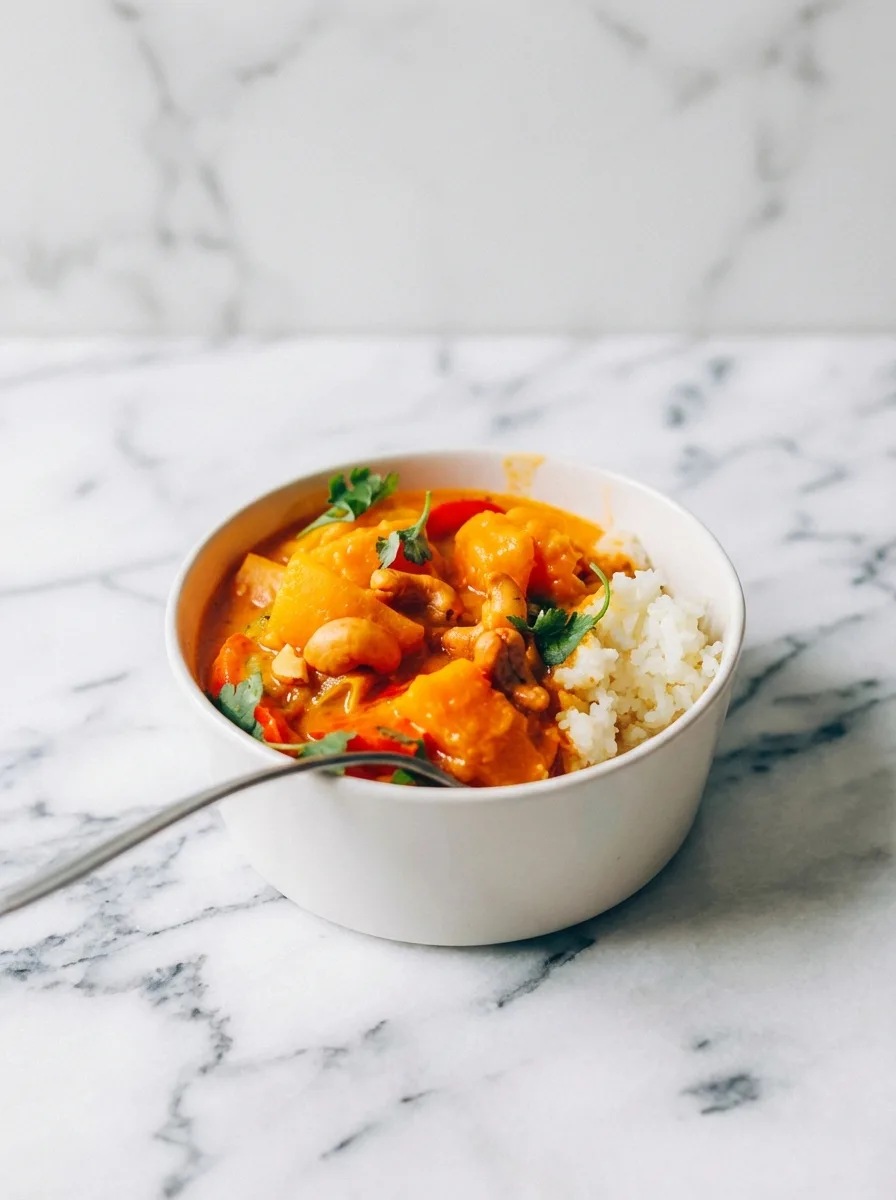 Kürbis Curry mit Kokosmilch vegan