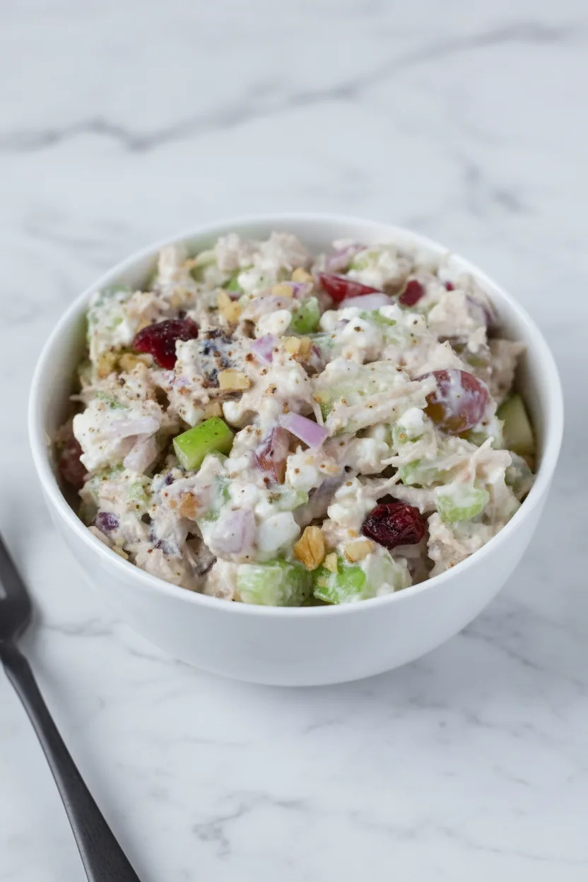 Gesunder Hähnchensalat mit Hüttenkäse
