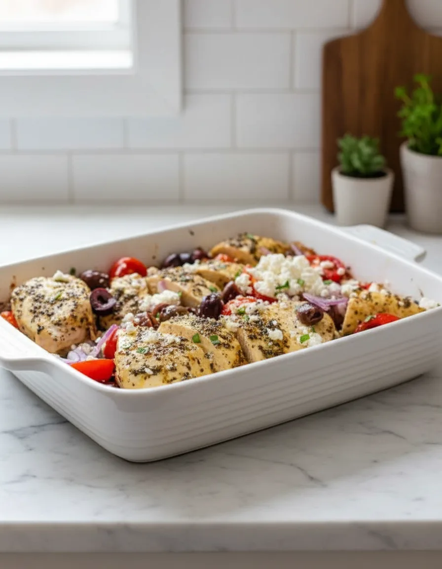 Im Ofen gebackene griechische Hähnchenbrust