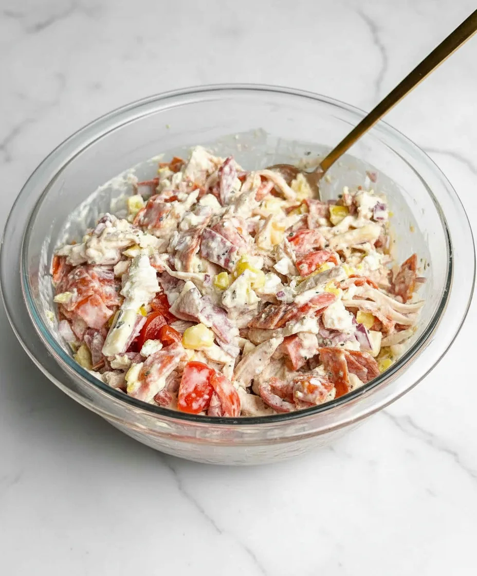 Italienischer Grinder-Hähnchensalat