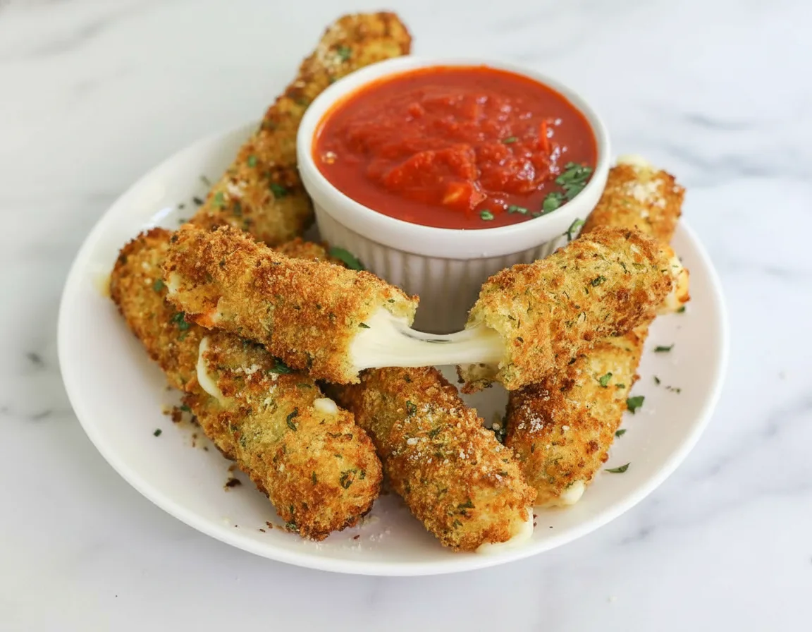 Knusprige hausgemachte Airfryer-Mozzarella-Sticks