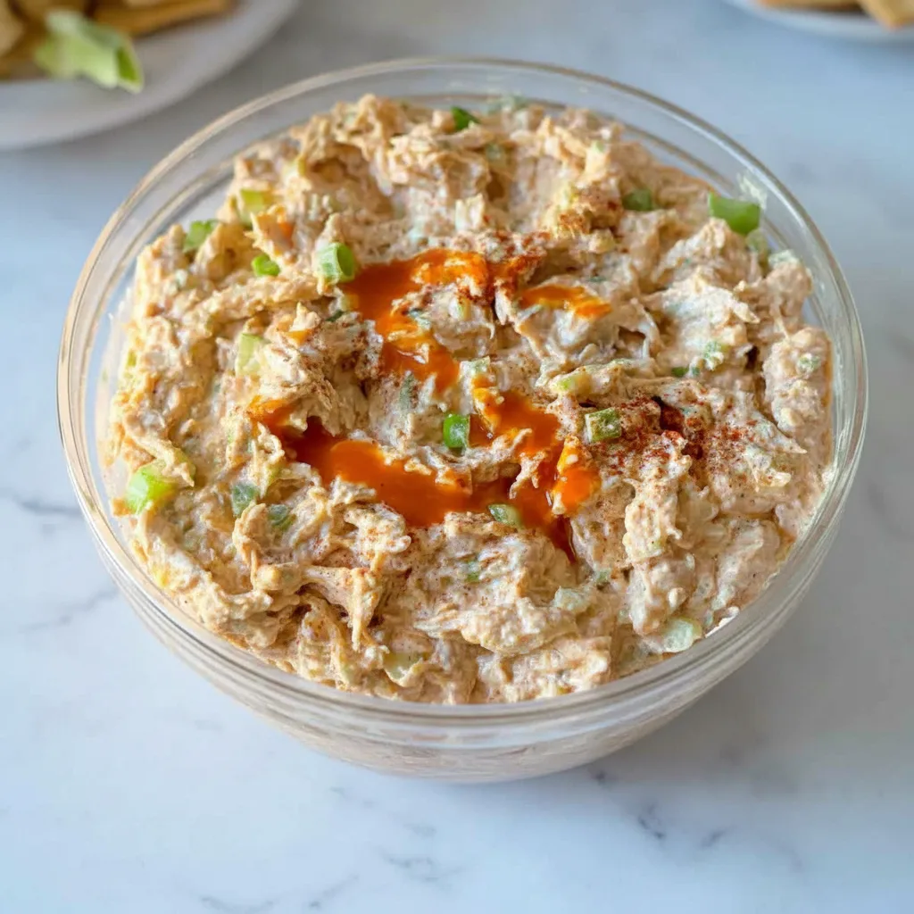 Proteinreicher Buffalo-Hähnchensalat (gesund & einfach)