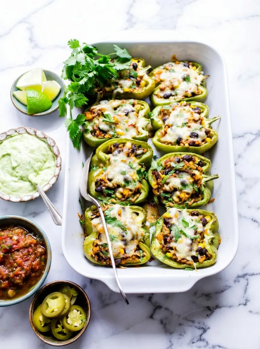 Vegetarische Gefüllte Paprika mit Reis