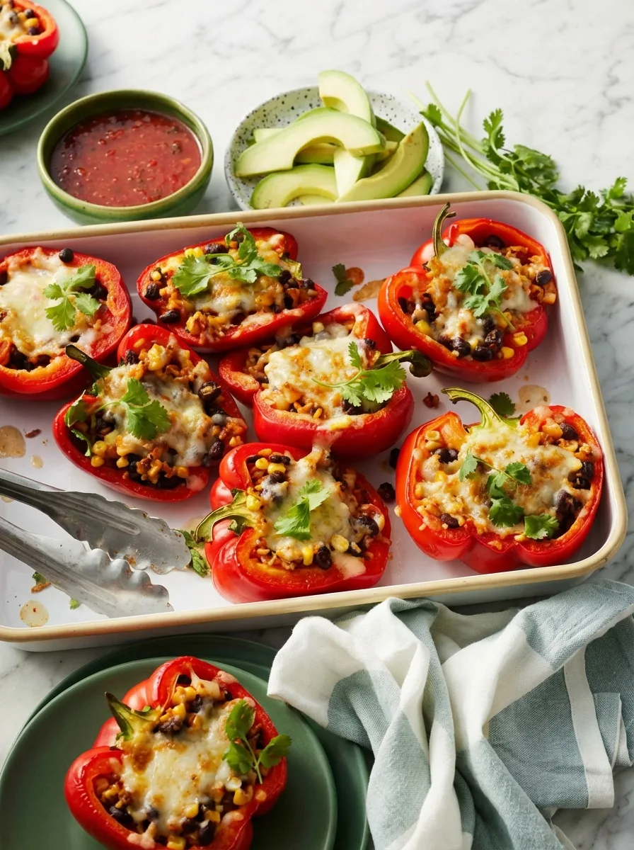 Vegetarische Gefüllte Paprika mit Reis