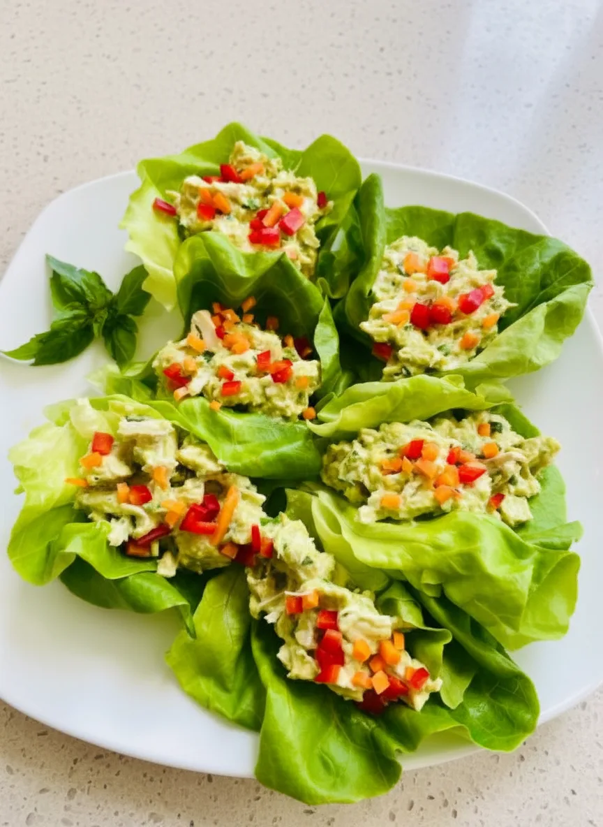 Cremige Avocado-Hähnchensalat-Wraps