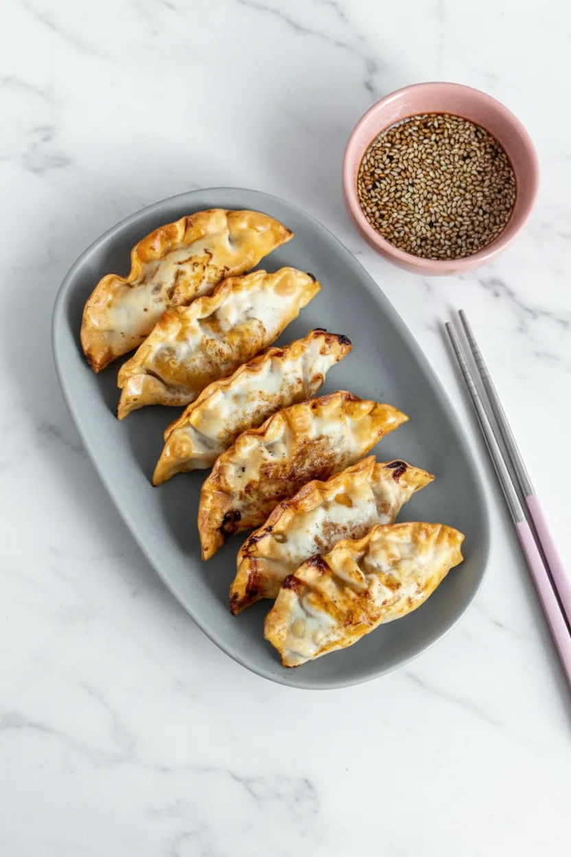 Gefrorene Teigtaschen im Airfryer zubereitet